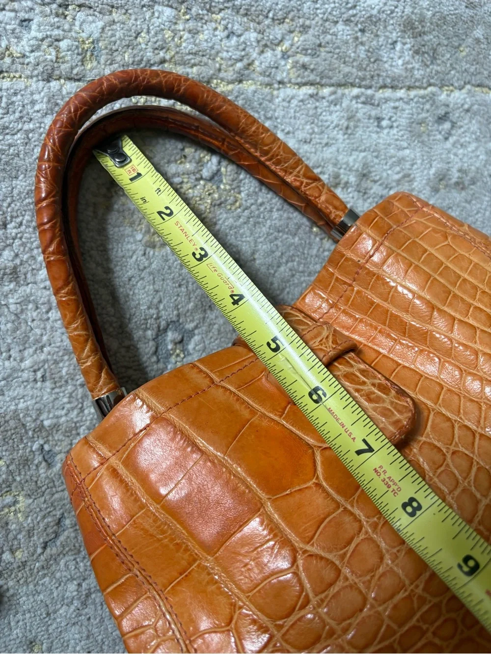 Colombo Via Della Spiga Orange Crocodile Leather Bag